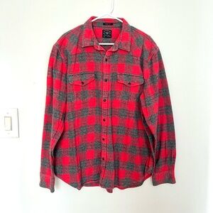 Lucky Brand Red Flannel Plaid Long Sleeve Shirt Men’s XL